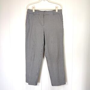 LOFT Riviera Slim Curvy Pants Black White Gingham Career Chic 10
